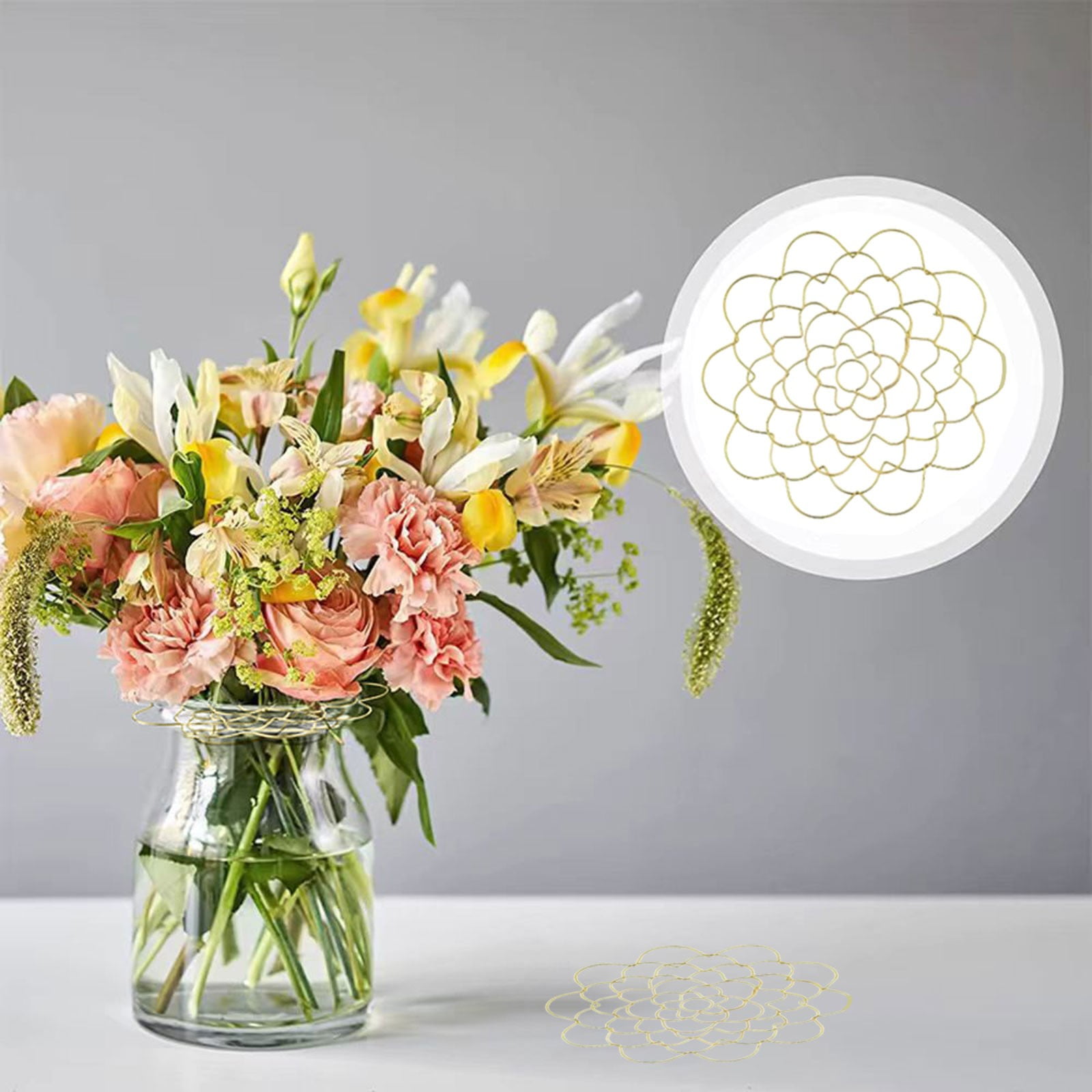 Replio Reusable Floral Grid for Vase 3pcs Stainless Steel Wire Flower Arranging Tool Flower Grid Arranger for Arrangement Vase Flower Gifts