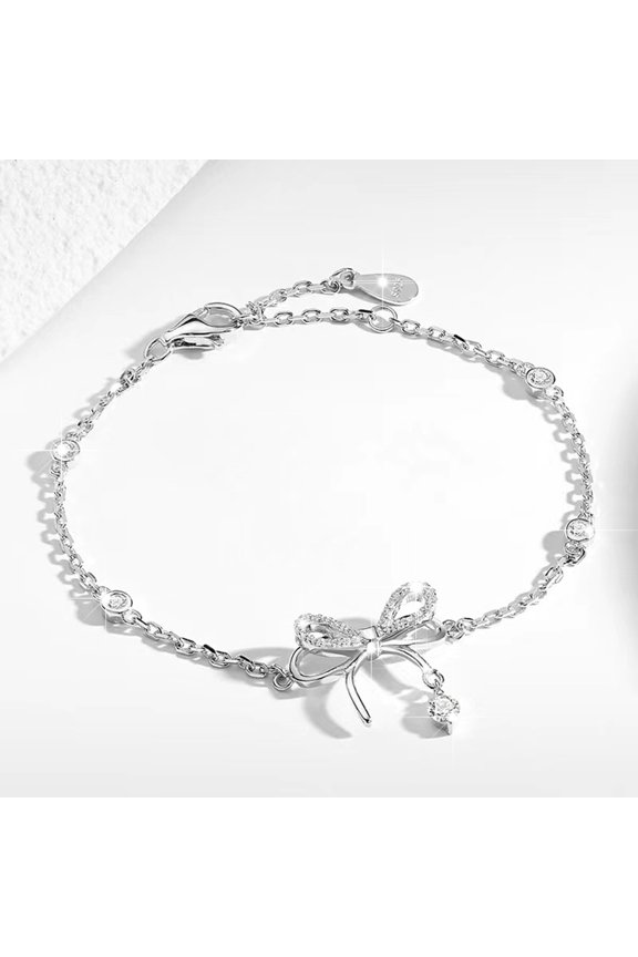 Super Flash Bracelet Pull Bracelet Woman Simple Senior Sweet Bowknot Pendant Bracelet Jewelry Gift Gifts