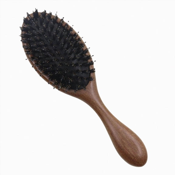 Replio Wooden Air Cushion Massage Comb,with Rounded Comb Teeth,Double-Layer Hybrid Comb Teeth,Boar Bristle Cushion Comb,Easy to Comb,Gently Massages Scalp,Suitable for All Hair Types,Lengths.