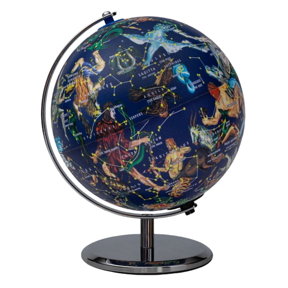 Replogle 360 Rotating Astro Constellation Globe, Desktop Star Map with 12 Zodiac Constellations, Made in USA
