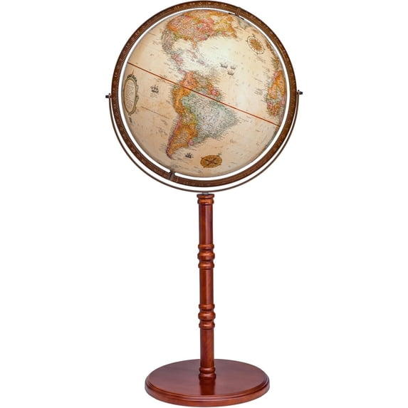 Replogle Commander II Floor Globe, Antique 16"