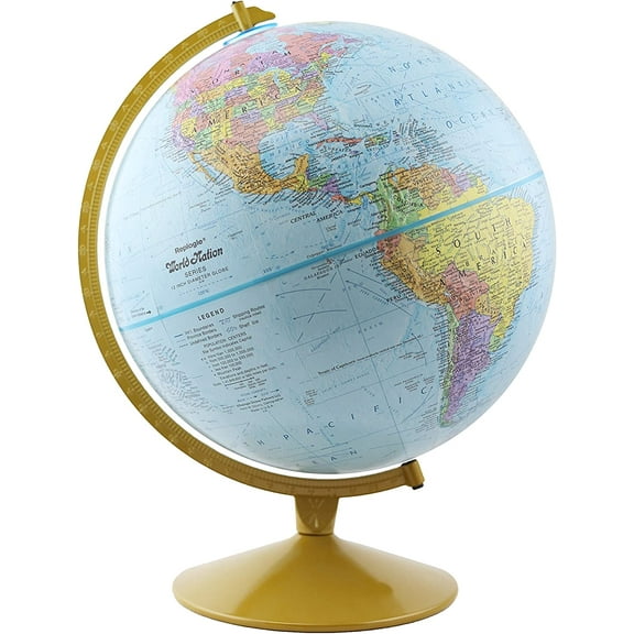 Replogle Explorer World Blue Ocean Globe, Desktop, 12" diameter, Up-to-Date Cartography, Raised Relief, Educational, perfect for Students of all ages