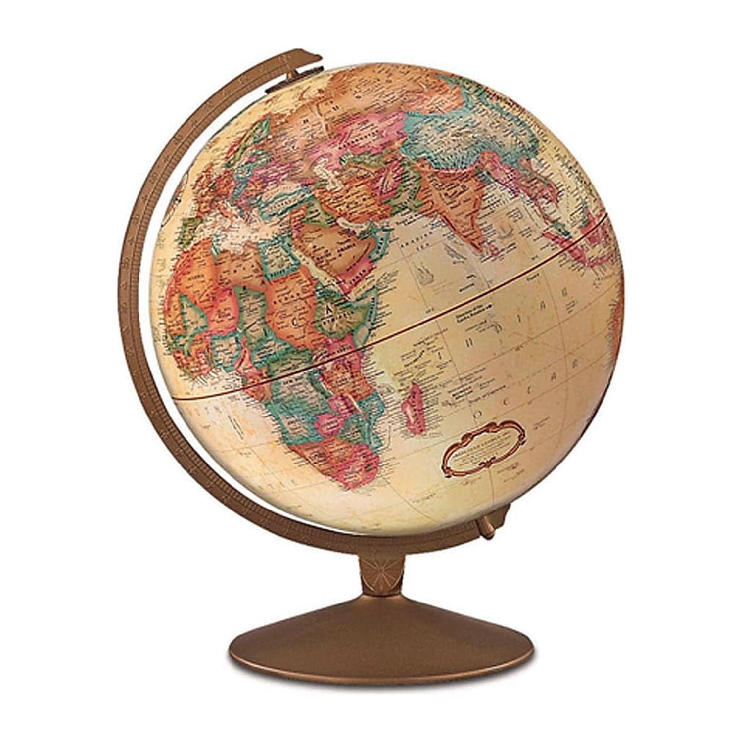Franklin 12" Antique Beige Globe with Brass Base