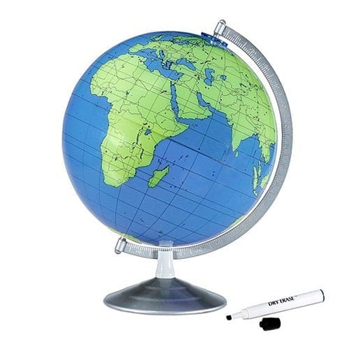 Replogle Geographer Desktop Globe, Write & Erase 12"