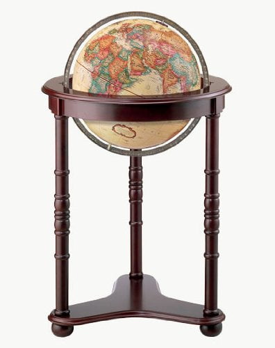 Westminster Antique Ocean Globe with Dark Cherry Hardwood Base