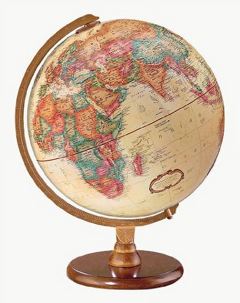 Hastings Antique Ocean Raised Relief Desktop Globe with Walnut Base