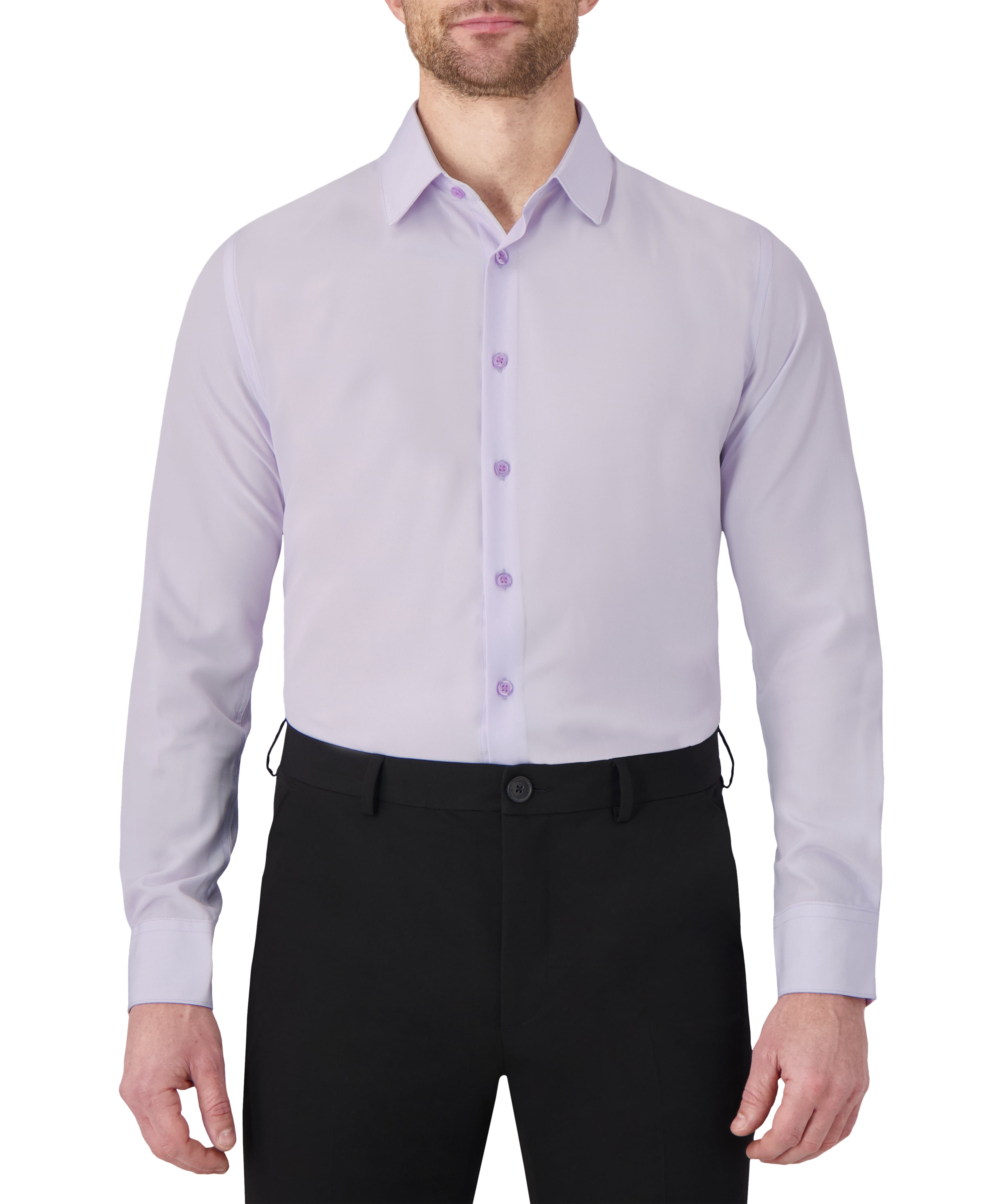 Report Collection Long Sleeve 4-Way Stretch Men's Woven Dress Shirt Twill Print