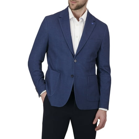 Report Collection Notch Collar Fully Lined Patch Pocket Knit Men's Jacket