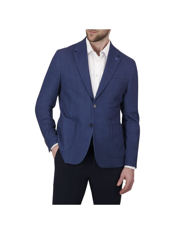 Notch Collar Fully Lined Patch Pocket Knit Men's Jacket
