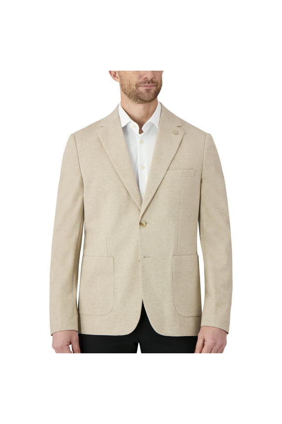Notch Collar Fully Lined Patch Pocket Knit Men's Jacket