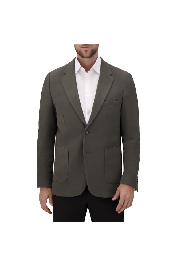 Notch Collar Fully Lined Patch Pocket Knit Men's Jacket