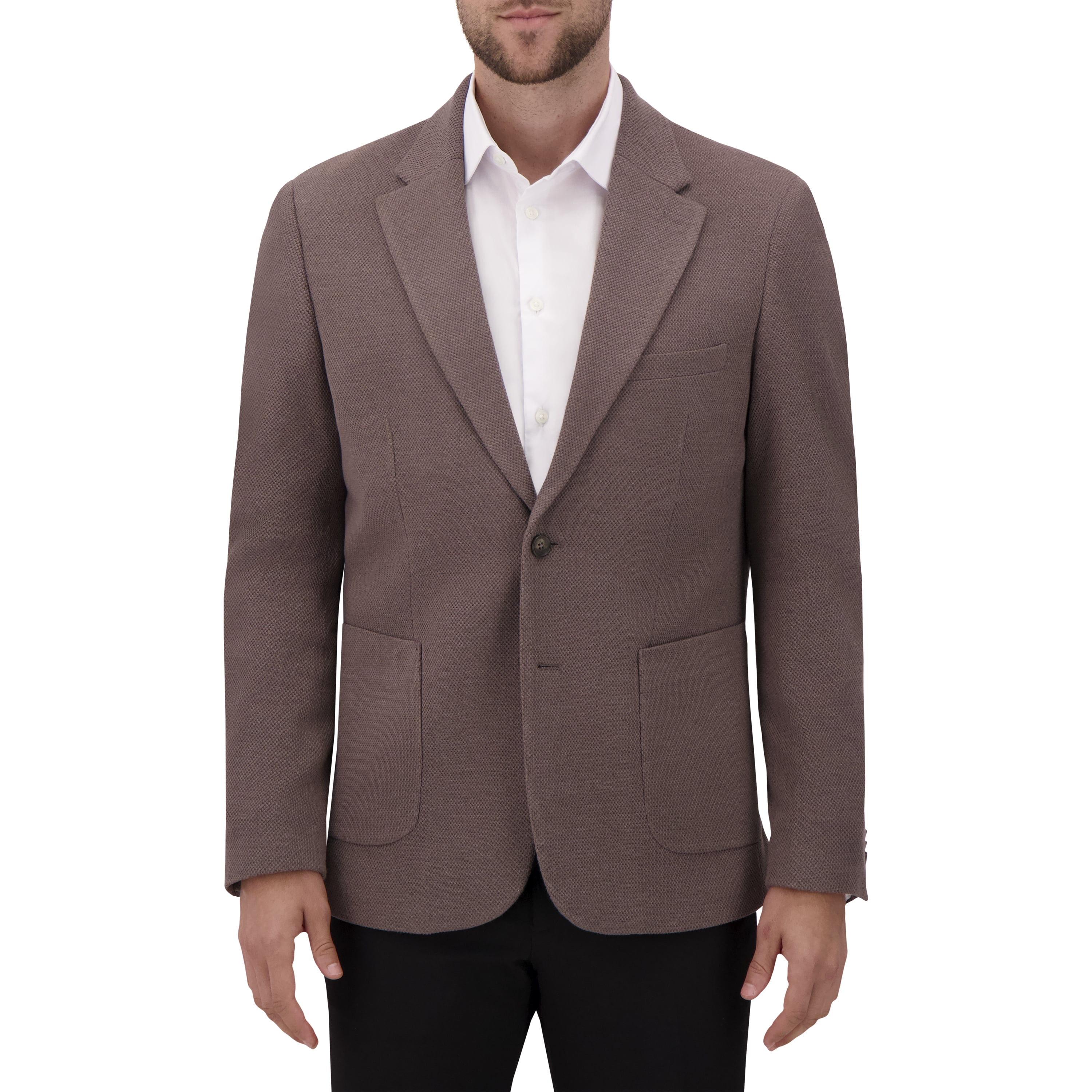 Report Collection Notch Collar Fully Lined Patch Pocket Knit Men's Jacket