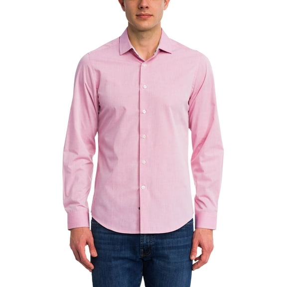 Report Collection PINK/24 Felix Poplin Long Sleeve Shirt, US Medium