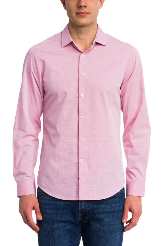 PINK/24 Felix Poplin Long Sleeve Shirt, US Medium