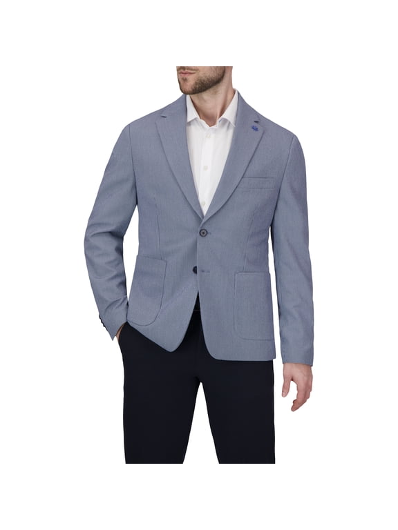 Single Breast Full Lined Patch Pocket Seersucker Men's Jacket