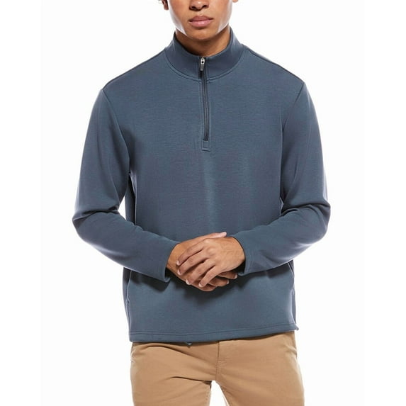Report Collection mens 1/4-Zip Scuba Mock Neck Sweatshirt, m, Blue
