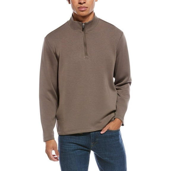 Report Collection mens  1/4-Zip Scuba Mock Neck Sweatshirt, m, Brown