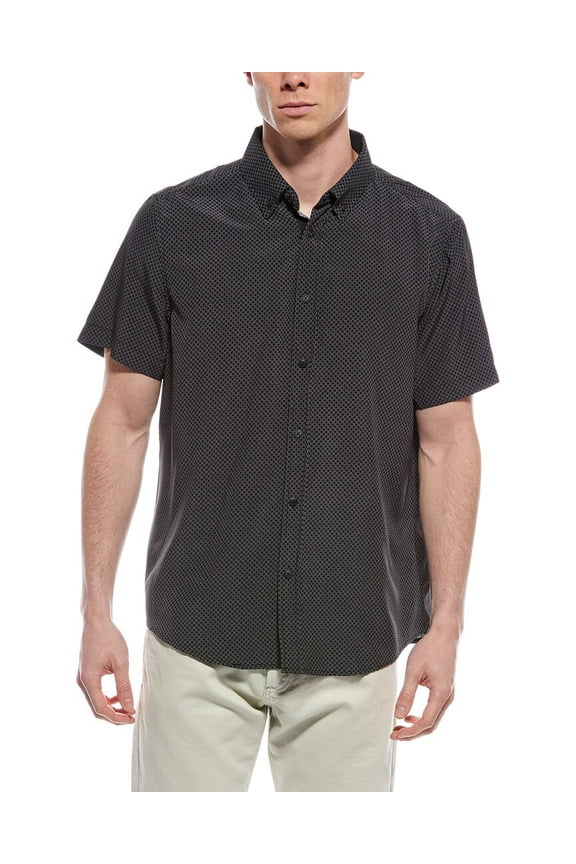 mens Geo Print Shirt, m, Black