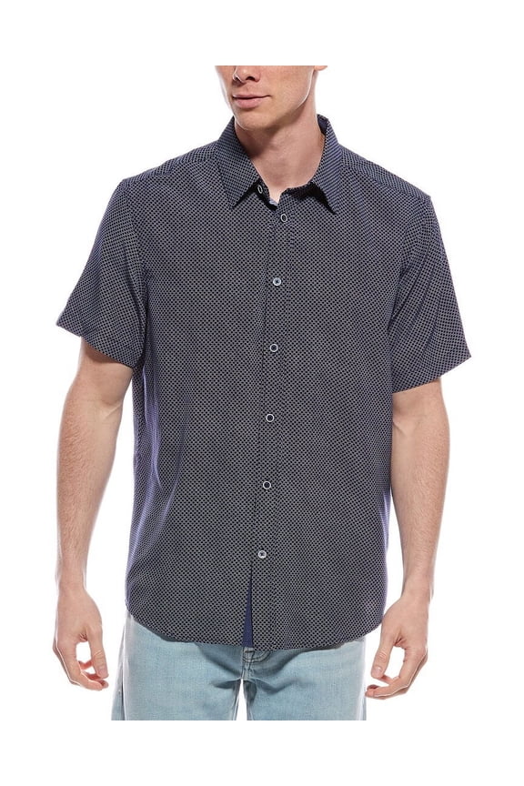 mens Geo Print Shirt, s, Blue