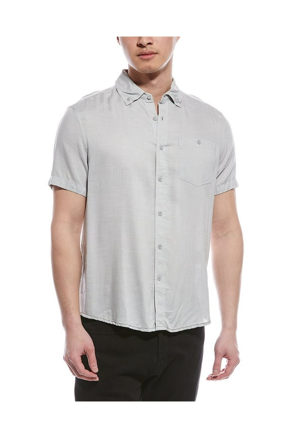 mens Woven Shirt, m, Blue