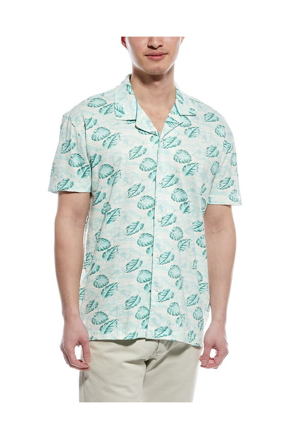 mens Woven Shirt, m, Green