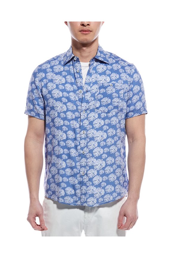 mens Woven Shirt, s, Blue