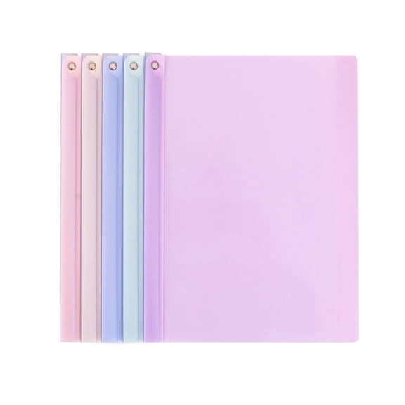Report Cover,Presentation Folder,Sliding Bar File Folder,Clear Waterproof Plastic Portfolio A4 Letter Size Document Holder for Resume Paper Academic Office Business Presentation Use,Pink