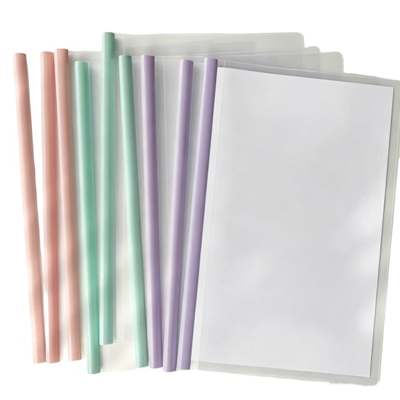 Report Covers with Sliding Bar, Clear Presentation Report Covers, A4 Size, File Folder for Office, 10Pcs Purple