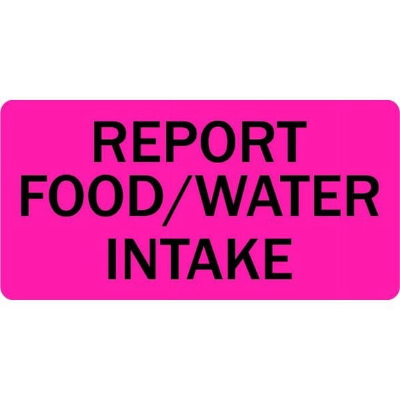 Report Food Water Intake Veterinary Labels
