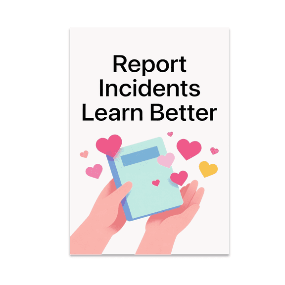 Report Incidents Learn Better - Safety Team Supporter - 13x19 Poster Print