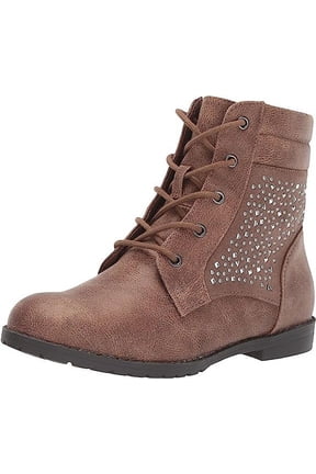 Kids' Helen Lace Up Boot Pre/Grade School Boots (Dark Taupe) - Size 1.0 M