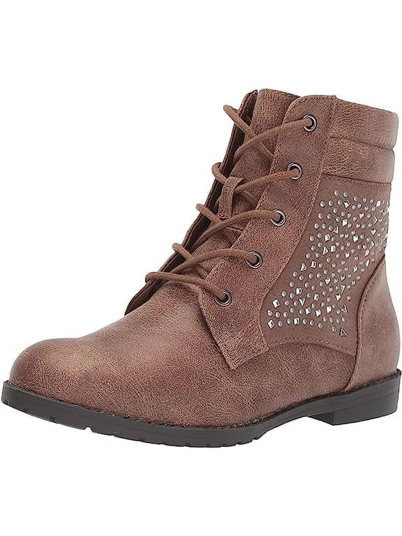 Kids' Helen Lace Up Boot Pre/Grade School Boots (Dark Taupe) - Size 1.0 M