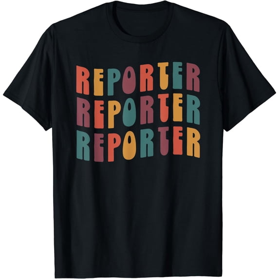Reporter Groovy Retro Colorful Design T-Shirt