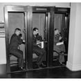 thumbnail image 1 of Reporters In Telephone Booths In White House Press Room History (36 x 24), 1 of 1