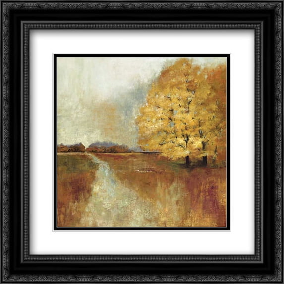 Repose 2x Matted 20x20 Black Ornate Framed Art Print by Jensen, Asia