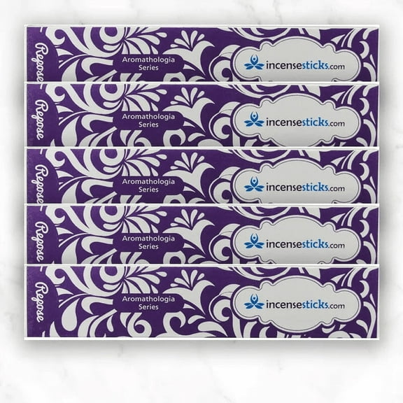 Repose Incense 8" 12 Sticks ,5 Packs, 12 Incense Sticks per Pack, Chamomile Incense Blend