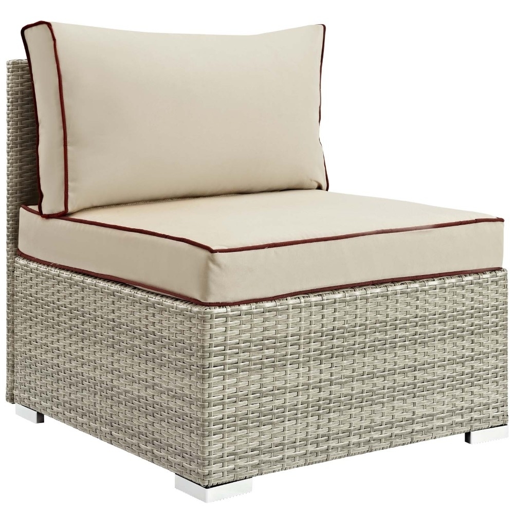 Repose Outdoor Patio Armless Chair EEI-2958-LGR-BEI - image 1 of 3