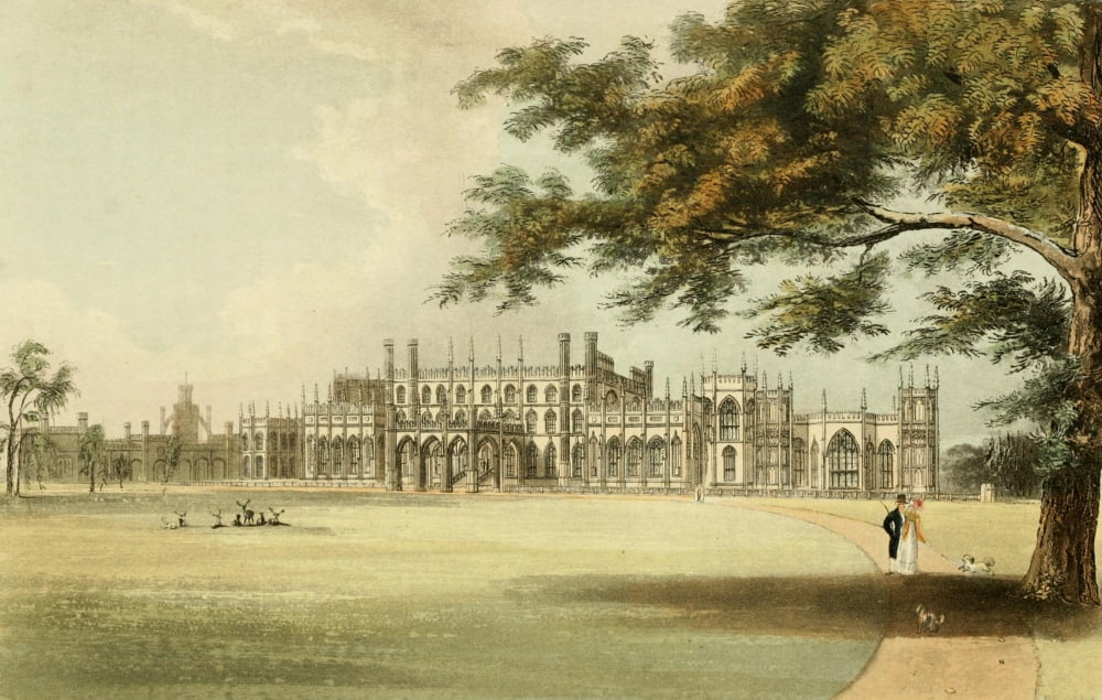 Repository of Arts 1817 Eaton Hall entrance front Canvas Art - J Gendall (18 x 24)