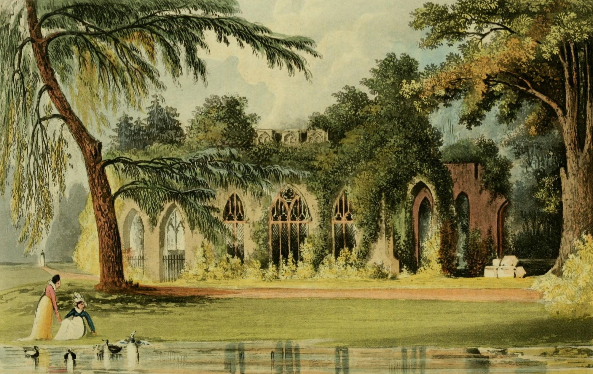 Repository of Arts 1817 Frogmore ruins Canvas Art - J Gendall (24 x 36)