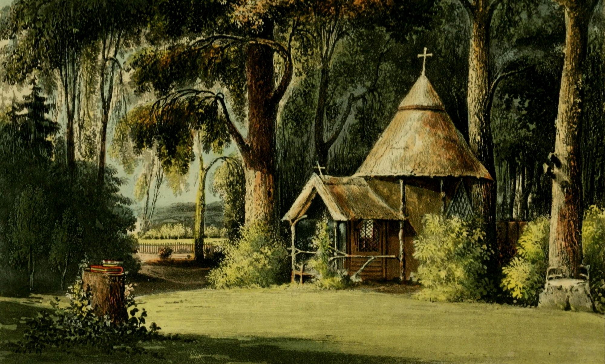 Repository of Arts 1817 Frogmore the Hermitage Canvas Art - J Gendall (24 x 36)