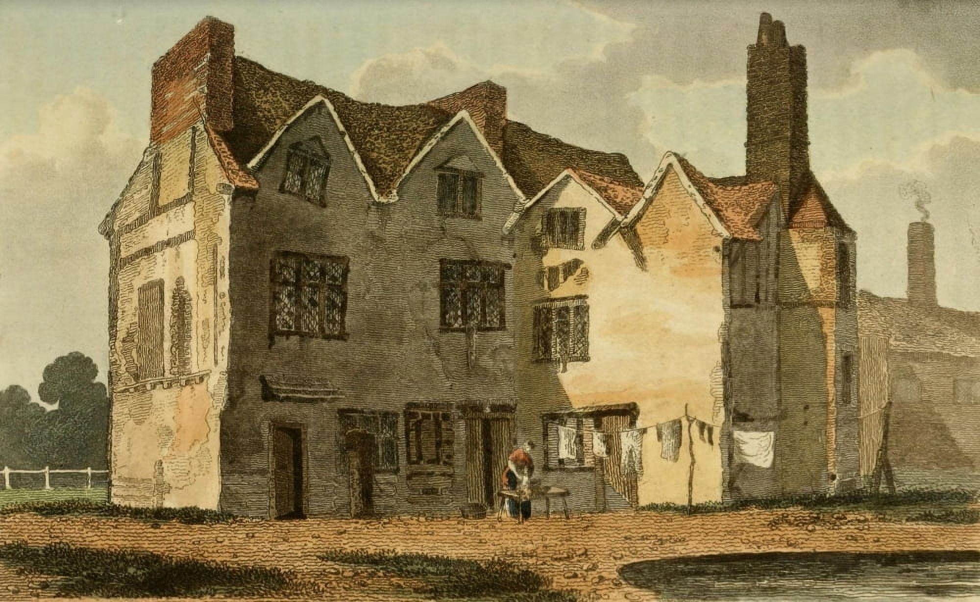 Repository of Arts 1817 Henry VIII residence at Newington Green Canvas Art - Unknown (24 x 36)