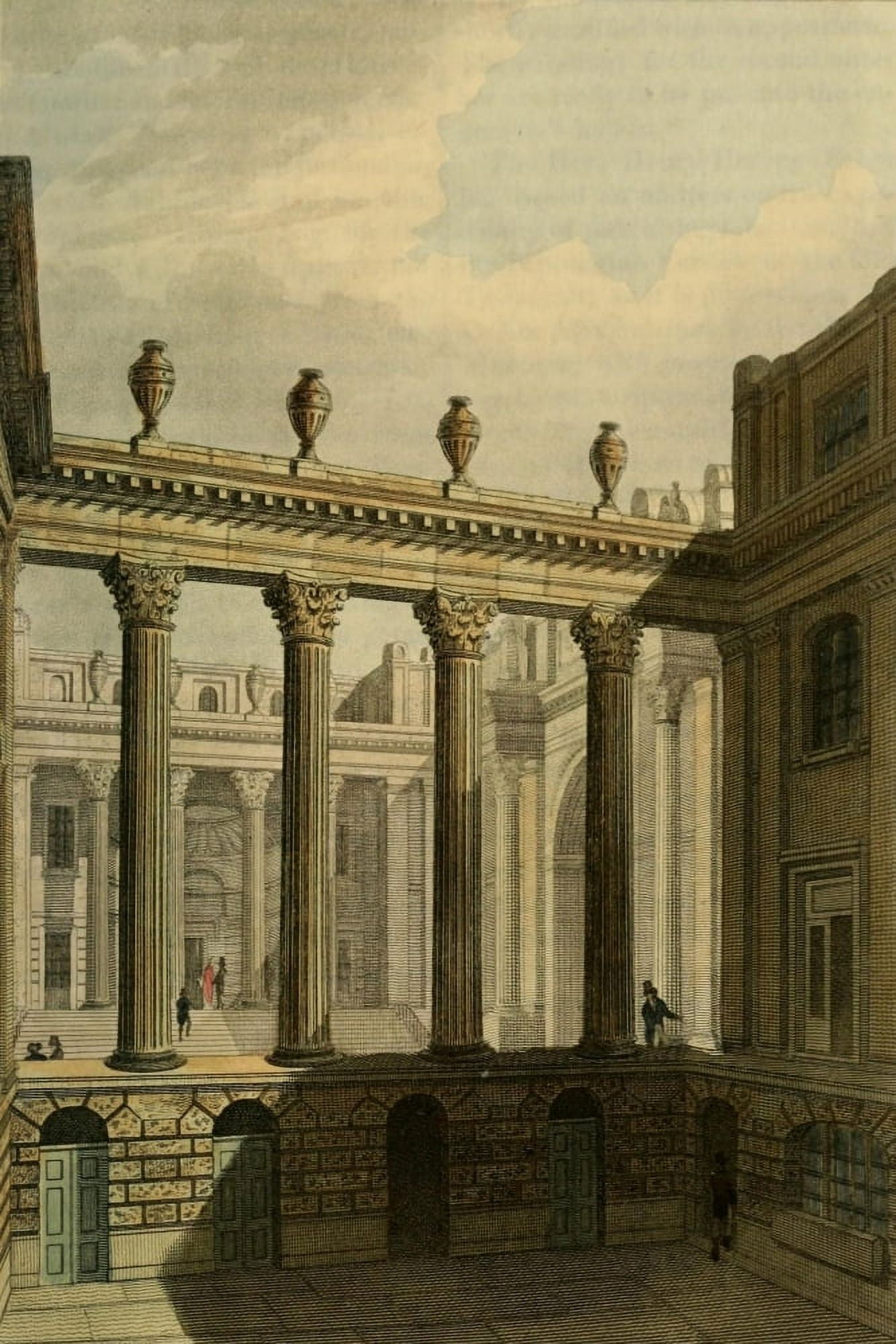 Repository of Arts 1817 Interior view of the Bank Canvas Art - Unknown (18 x 24)