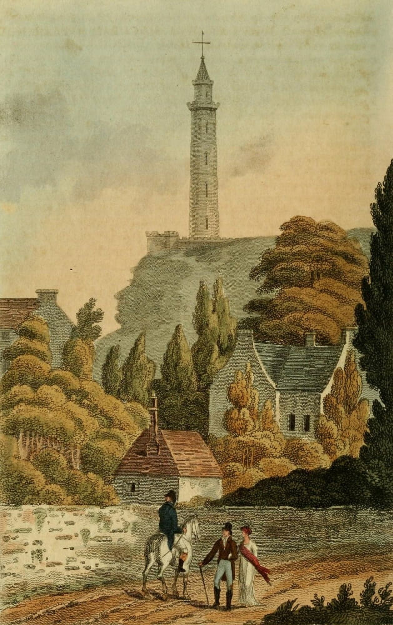 Repository of Arts 1817 Nelsons Monument Calton Hill Edinburgh Canvas Art - Unknown (24 x 36)