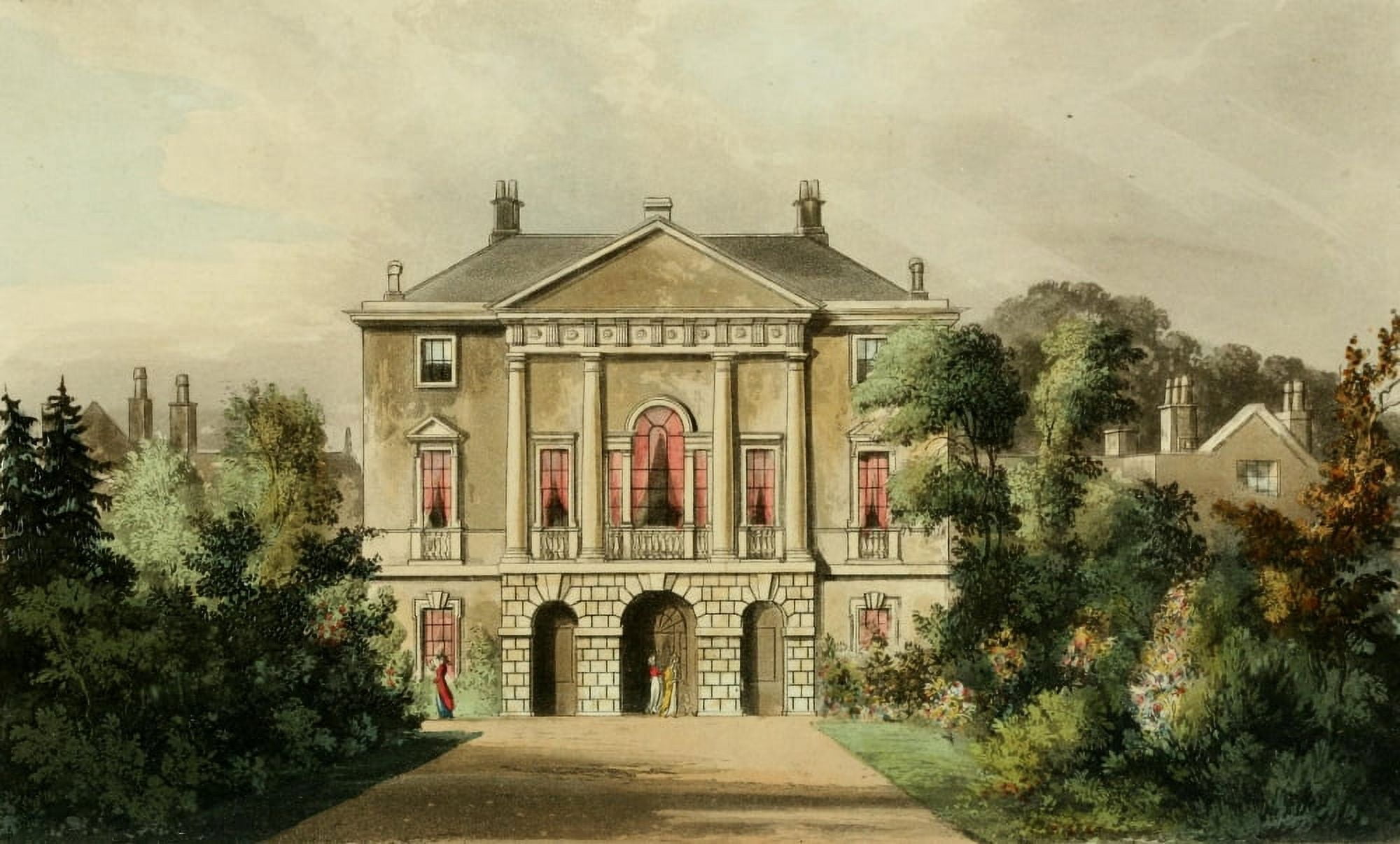 Repository of Arts 1817 New lodge Richmond park Canvas Art - J Gendall (24 x 36)