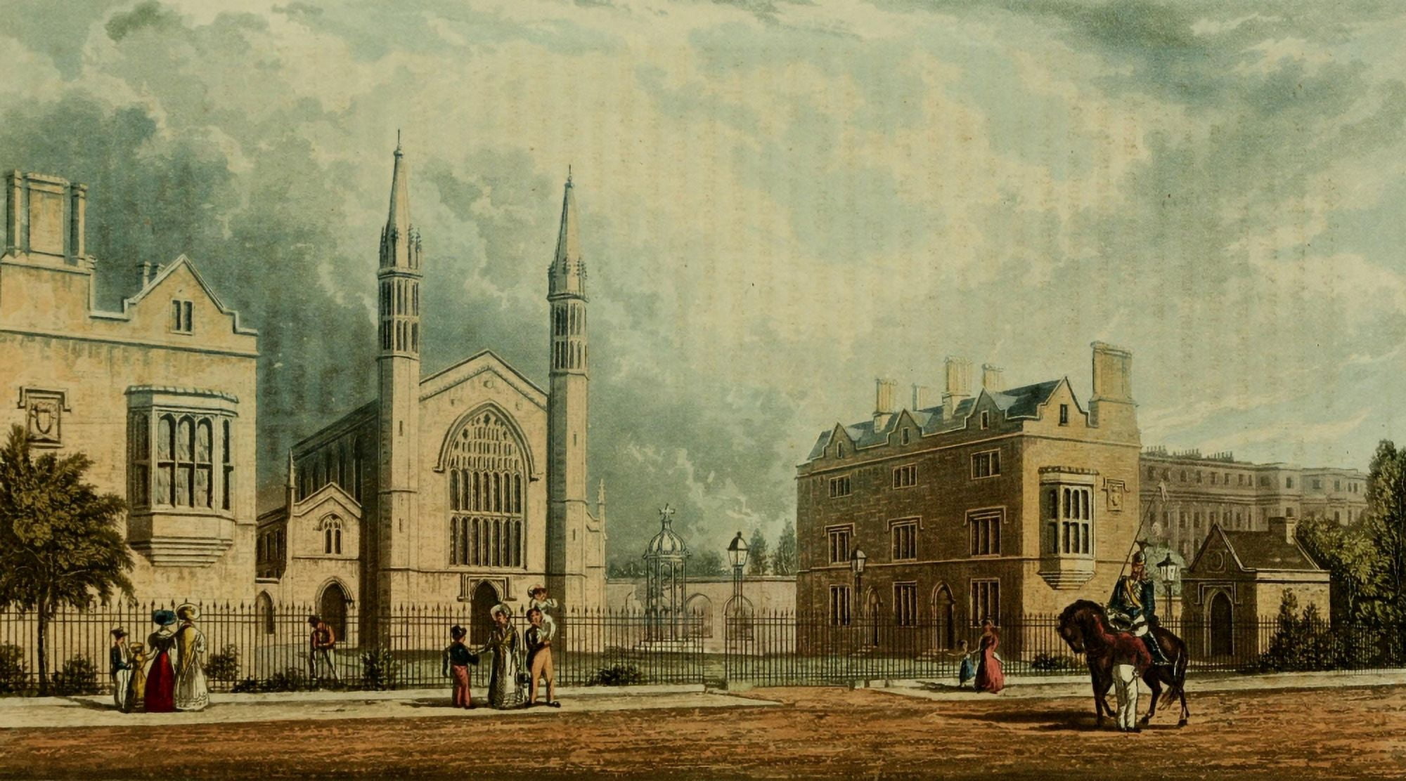 Repository of Arts 1817 Royal Hospital of St Catherines Regents Park Canvas Art - Unknown (24 x 36)