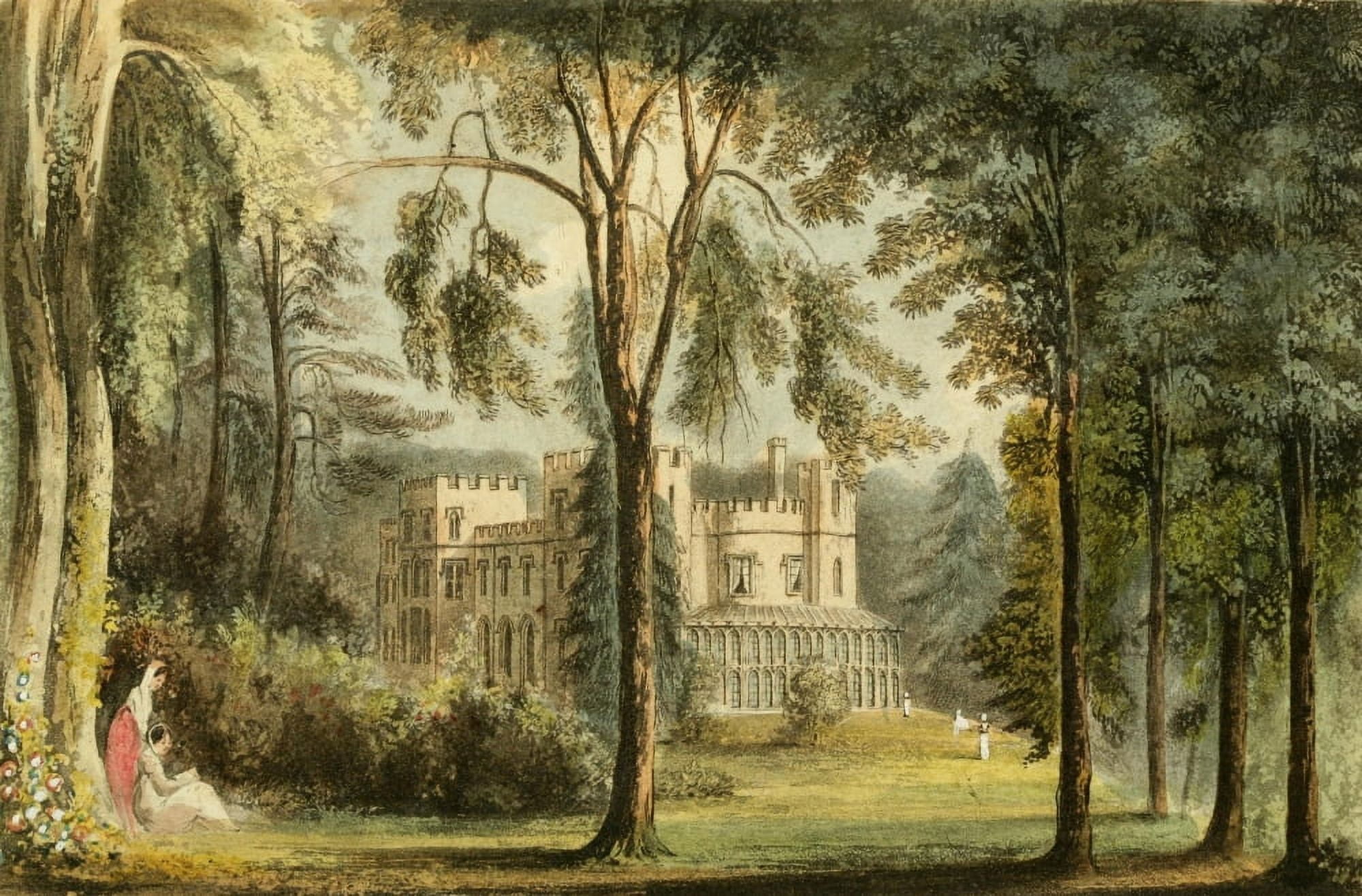 Repository of Arts 1817 Sophia lodge back view Canvas Art - J Gendall (18 x 24)