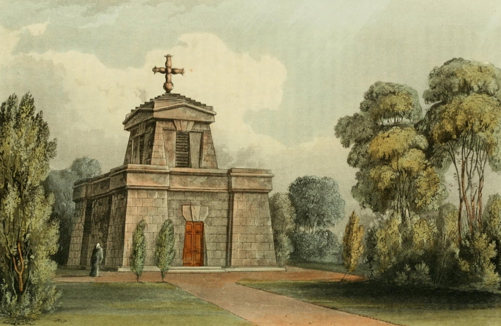 Repository of Arts 1817 Trentham Hall Mausoleum Canvas Art - J Gendall (24 x 36)