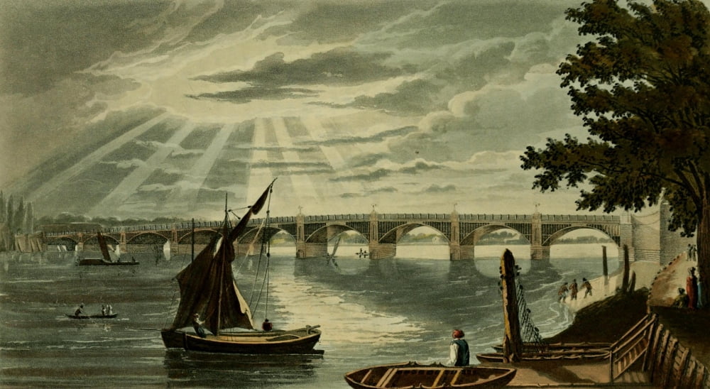 Repository of Arts 1817 Vauxhall Bridge Canvas Art - Unknown (24 x 36)