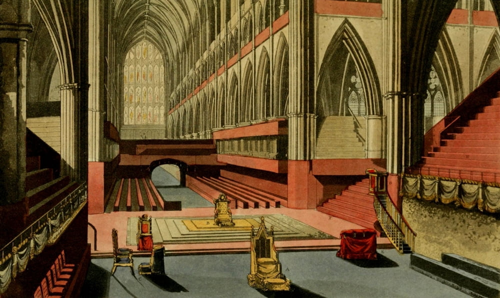 Repository of Arts 1817 View of Westminster Abbey Canvas Art - Unknown (24 x 36)