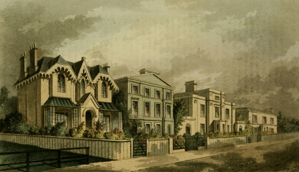 Repository of Arts 1817 Villas Herne Hill Camberwell Canvas Art - J Thomson (24 x 36)